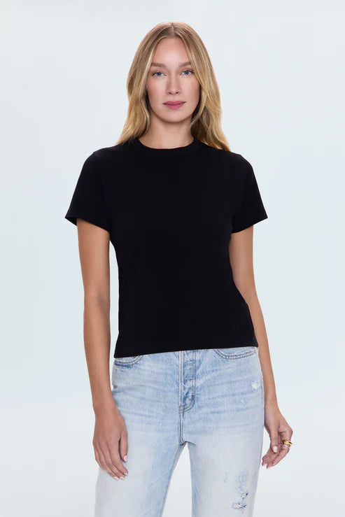 Black Alba Baby Tee for effortless style, casual knit top