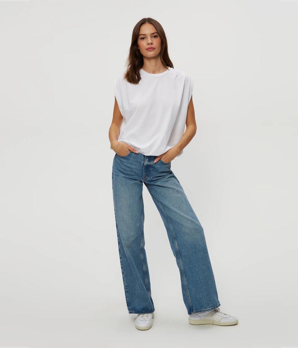 Bubble Hem Tank Top - Michael Stars LUCA BUBBLE TEE