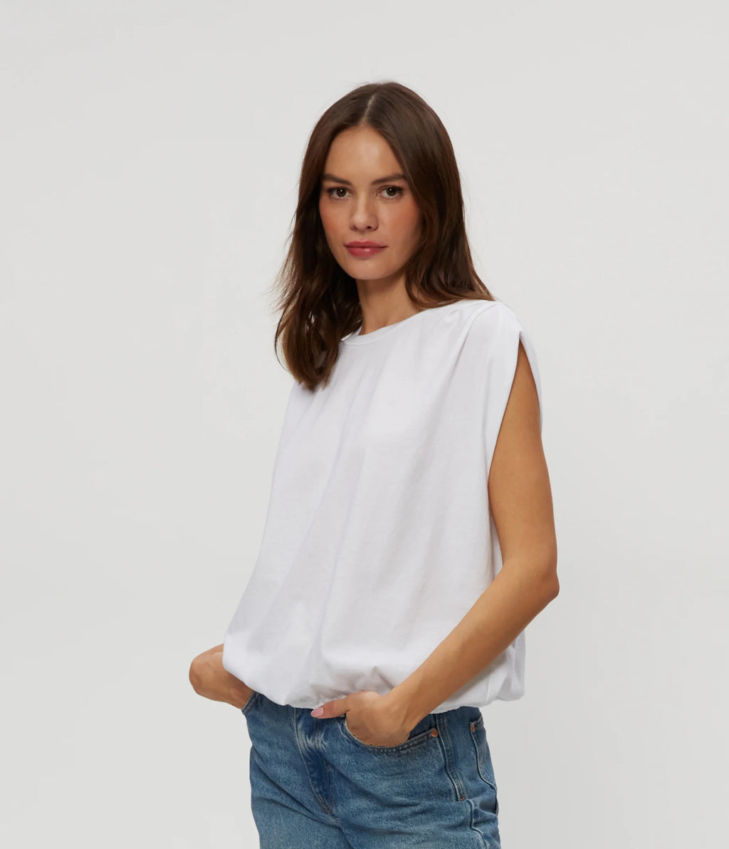 Bubble Hem Tank Top - Michael Stars LUCA BUBBLE TEE