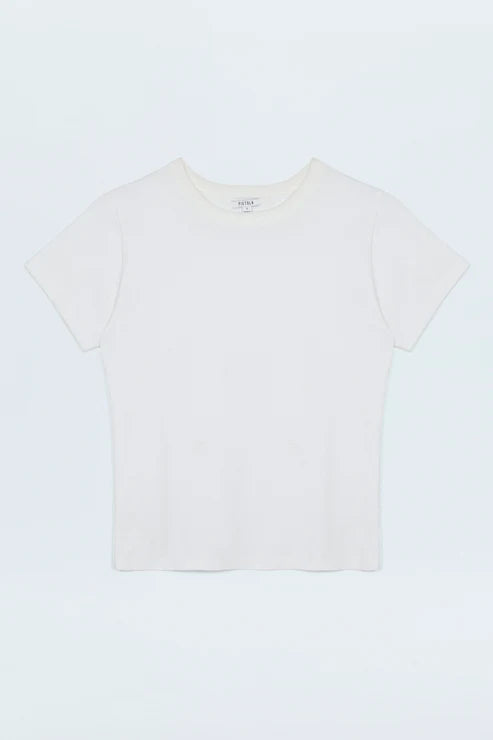 White cotton baby tee for classic style