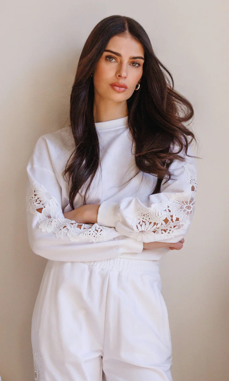 Generation Love * Arabella Lace Combo Sweatshirt