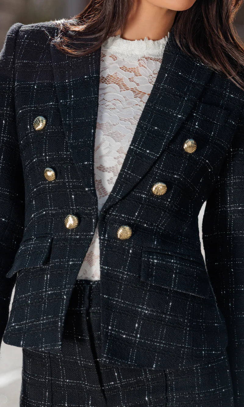 Generation Love * ELSA WINDOWPANE TWEED BLAZER