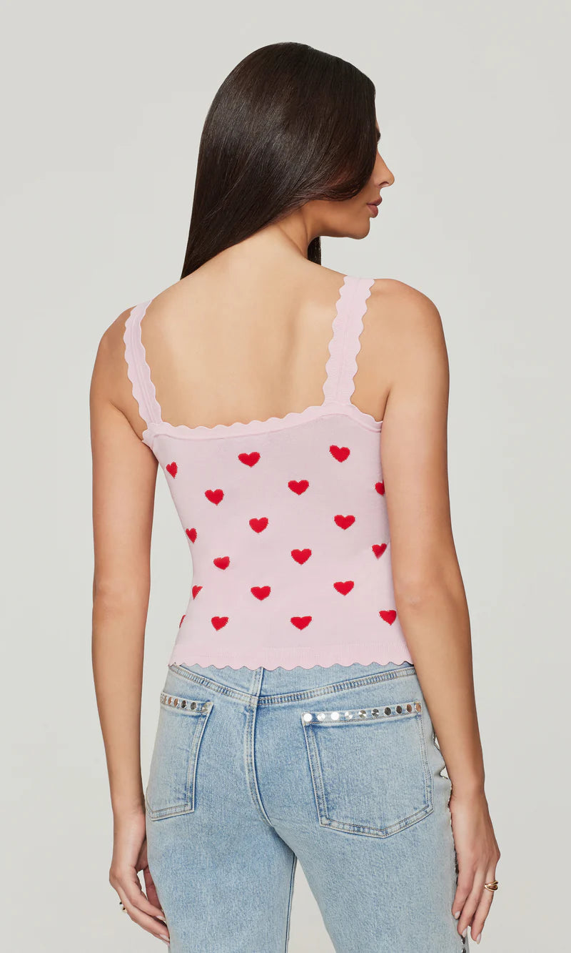 Generation Love * LOTTIE HEARTS INTARSIA STRAP TANK