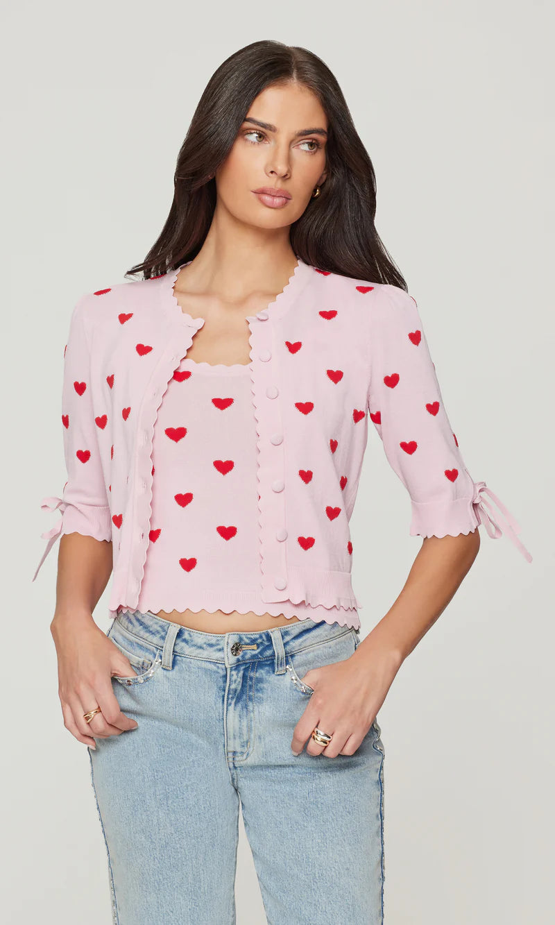 Generation Love * TESS HEARTS INTARSIA CARDIGAN