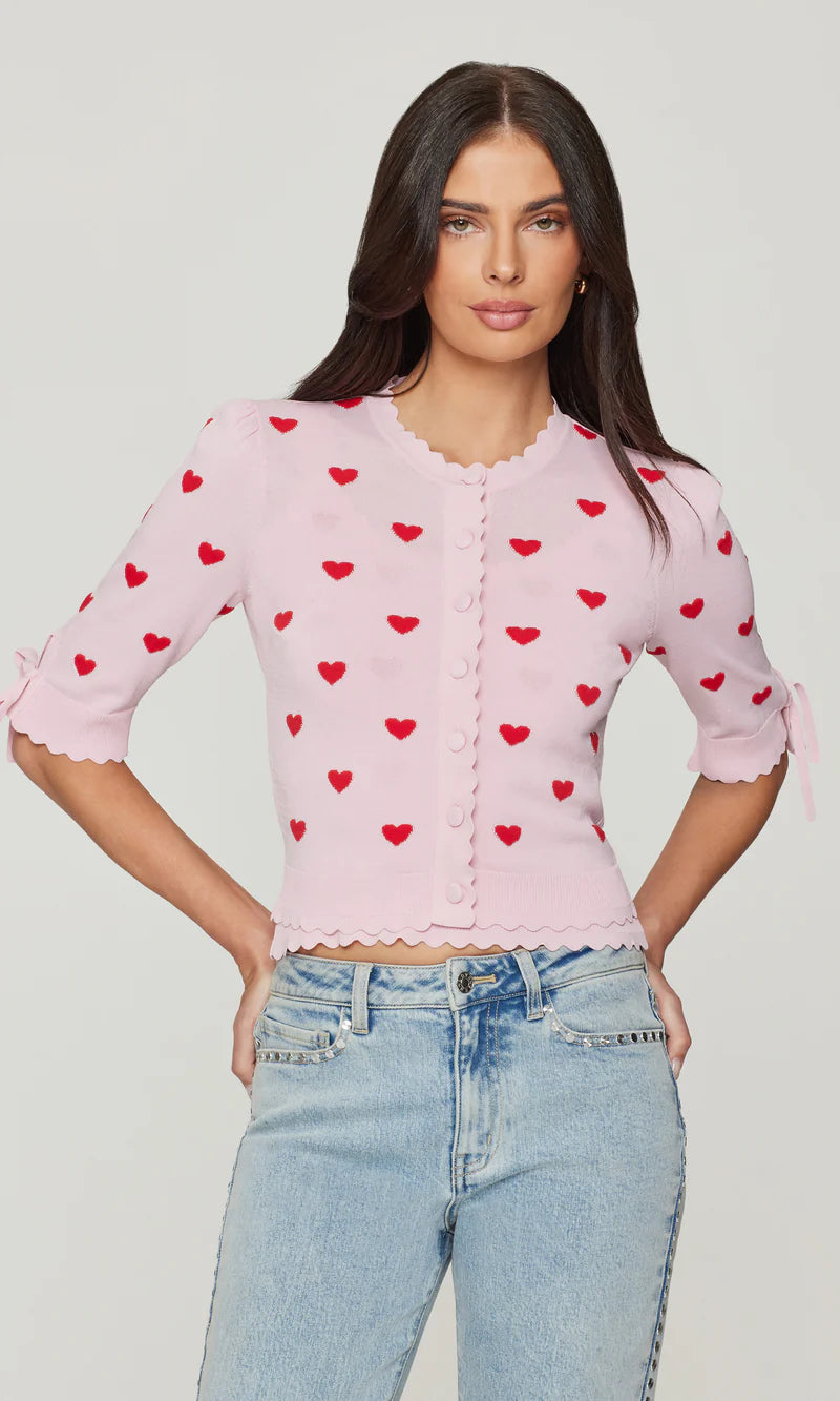Generation Love * TESS HEARTS INTARSIA CARDIGAN