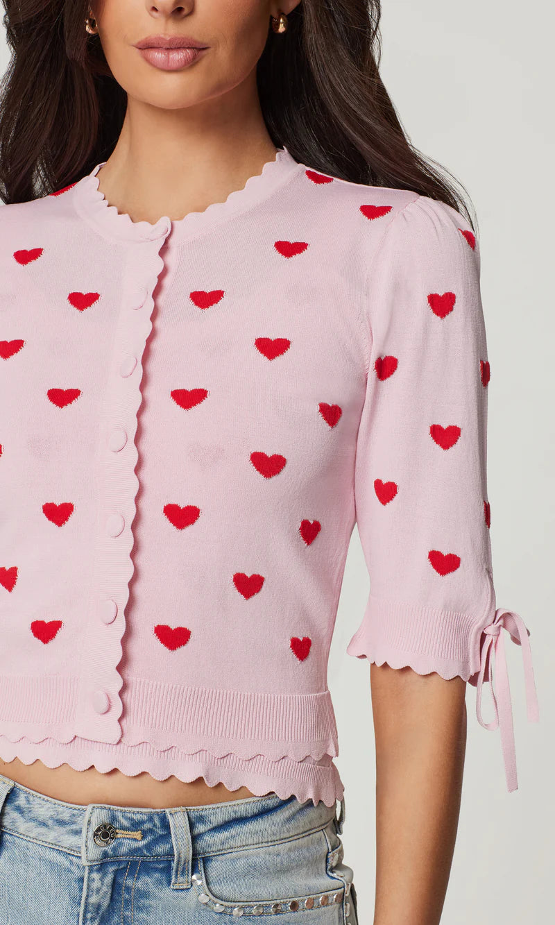 Generation Love * TESS HEARTS INTARSIA CARDIGAN