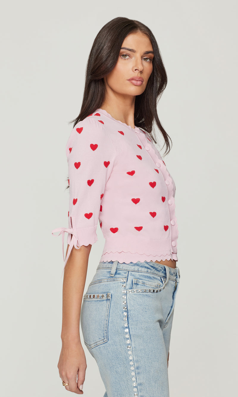 Generation Love * TESS HEARTS INTARSIA CARDIGAN