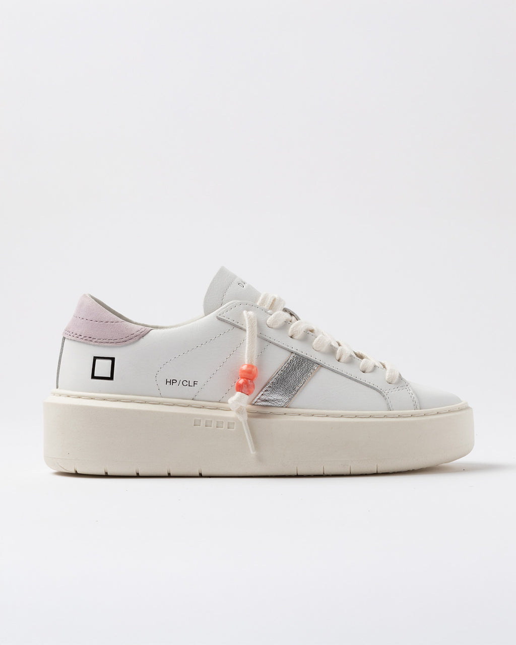 D.A.T.E * HILL LOW CALF White-Pink Platform Sneakers