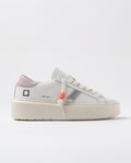 D.A.T.E * HILL LOW CALF White-Pink Platform Sneakers