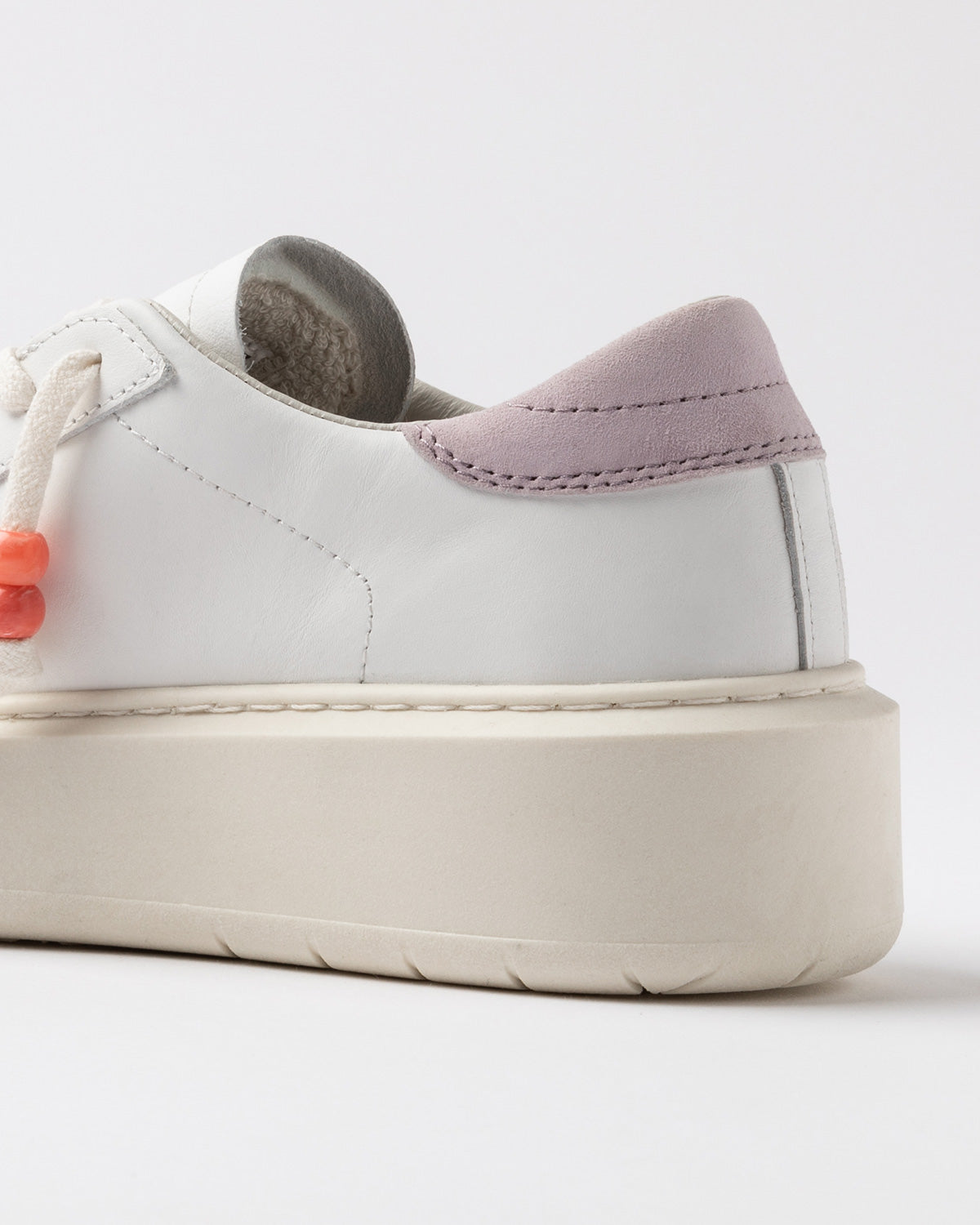 D.A.T.E * HILL LOW CALF White-Pink Platform Sneakers