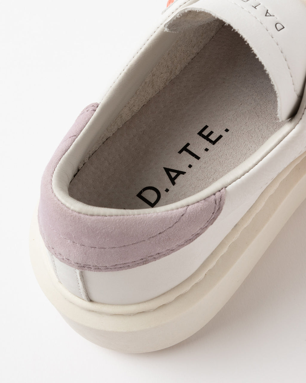 D.A.T.E * HILL LOW CALF White-Pink Platform Sneakers