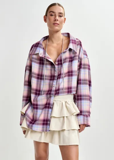 Essentiel Antwerp JANDREW Rhinestone Plaid Shirt