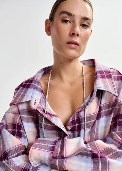 Essentiel Antwerp JANDREW Rhinestone Plaid Shirt