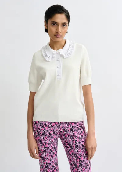 Essentiel Antwerp Jewelry Stories Polo with Bead Embellishments