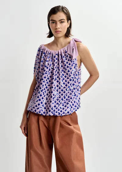ESSENTIEL ANTWERP - JOCELYN-SEQUINS SMOCKED TANK TOP