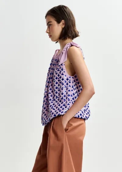 ESSENTIEL ANTWERP - JOCELYN-SEQUINS SMOCKED TANK TOP
