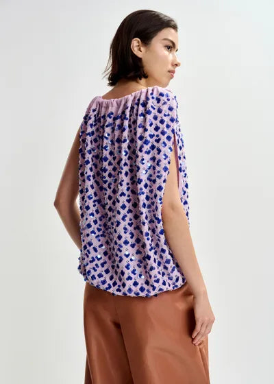 ESSENTIEL ANTWERP - JOCELYN-SEQUINS SMOCKED TANK TOP