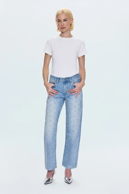 Pistola Mid Rise Bowed Straight Jean - perfect fit denim