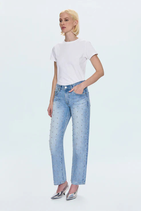 Pistola Mid Rise Bowed Straight Jean - perfect fit denim