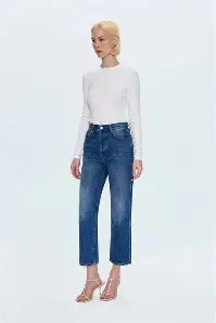 Pistola Cassie Crop High Rise Straight Jeans