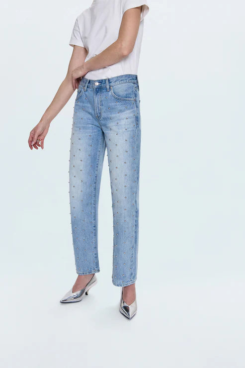 Pistola Mid Rise Bowed Straight Jean - perfect fit denim