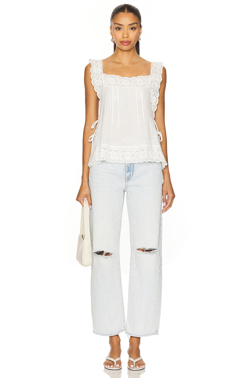 Pistola Lexi Mid Rise Bowed Straight Jeans