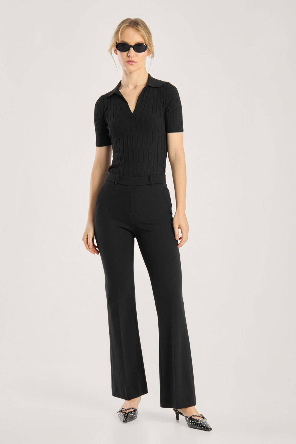 Seductive Flared Leg Trousers - ASHA Italian Jersey
