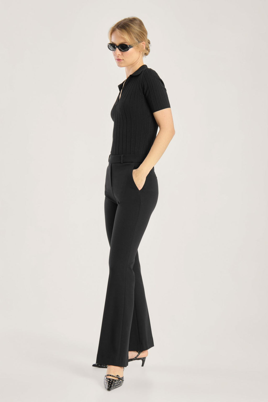 Seductive Flared Leg Trousers - ASHA Italian Jersey