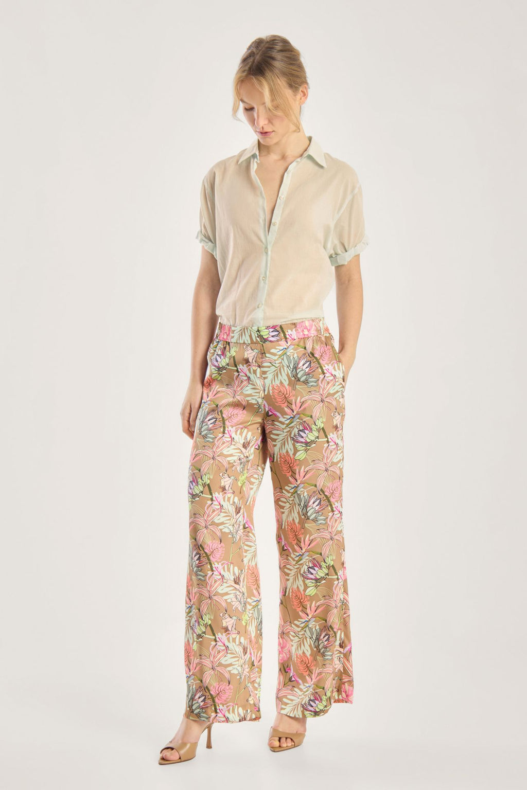 Seductive Floral Pull-On Pants - Rosanne Collection