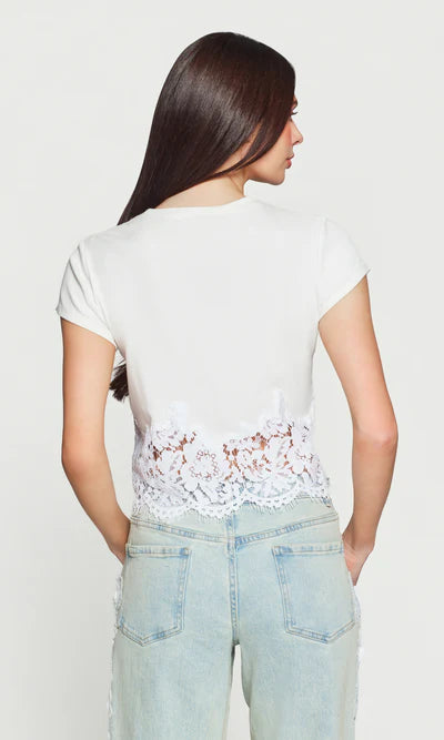 Generation Love * PAIGE RIB LACE COMBO T-SHIRT